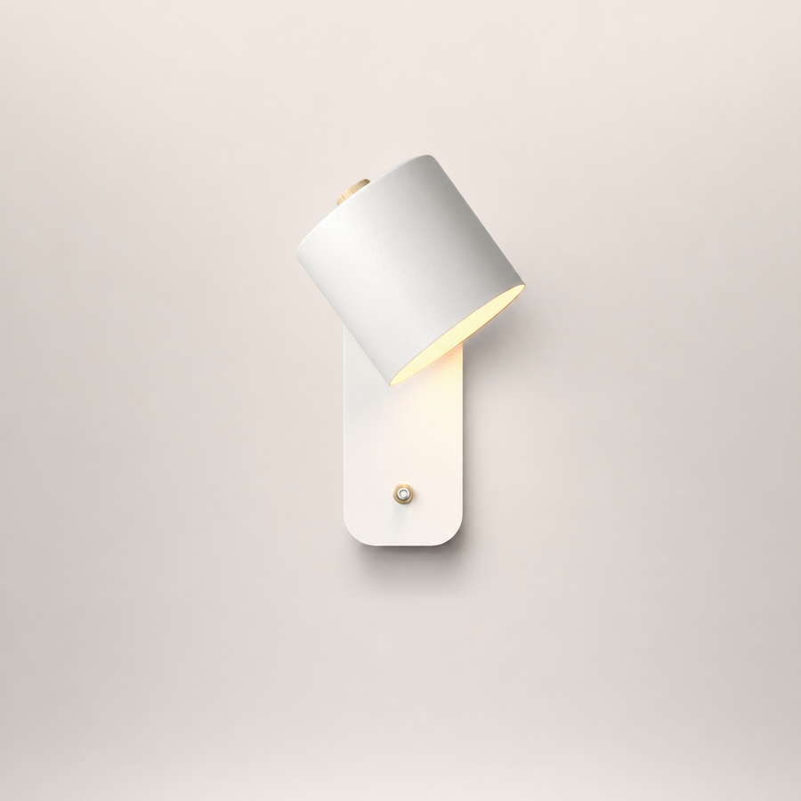 Applique Murale Cylindre Métal Blanc Minimaliste Design Moderne Blanche - Chambre Salle de Bain Salon — Fereshteh