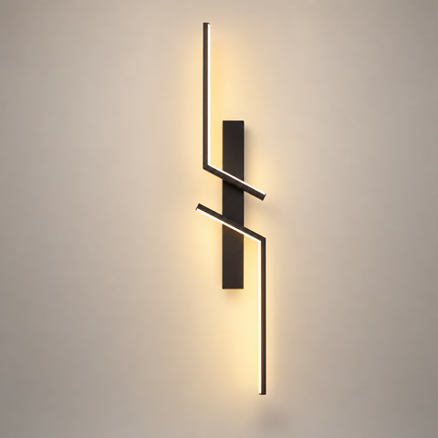 Caterina Ligne Métal Noir et Or Minimaliste
