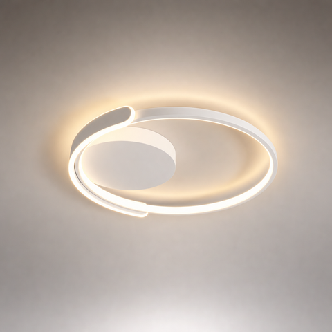 Plafonnier Anneau Métal Blanc Minimaliste Épuré Design Moderne - Salle de Bain Salon Chambre — Xenon