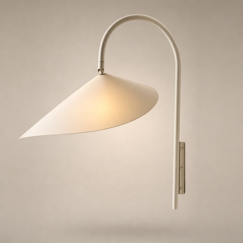 Applique Murale Chapeau Métal Blanc Minimaliste Design Moderne Blanche - Chambre Salle de Bain Salon — Lumio