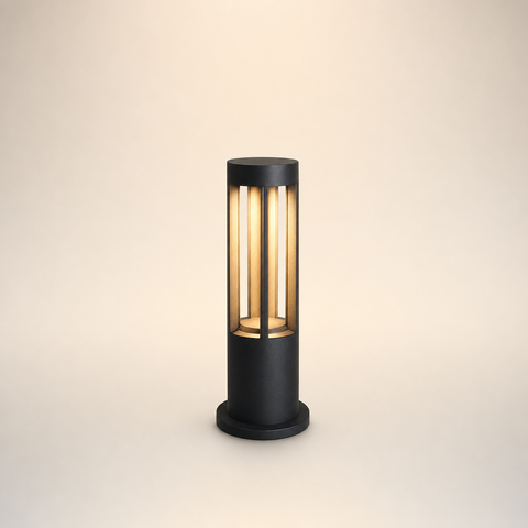 Lampadaire Cylindre Métal Noir Minimaliste Design - Salon Bureau Chambre — Torre