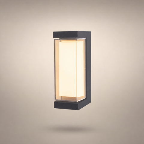Cylindre Métal Noir et Verre Blanc — Pentos