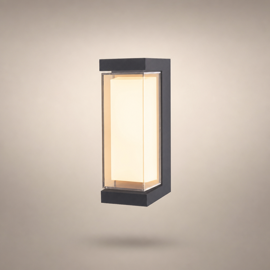 Cylindre Métal Noir et Verre Blanc — Pentos