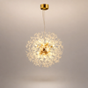 Lustre Suspension Sphère Cristal Étincelant et Métal Doré - Salon Salle à Manger — Novus