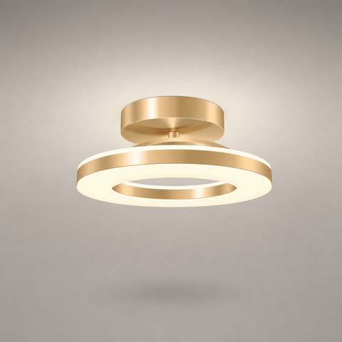 Plafonnier Anneaux Laiton Doré Minimaliste Design Moderne - Salon Salle à Manger Chambre — Ivoire