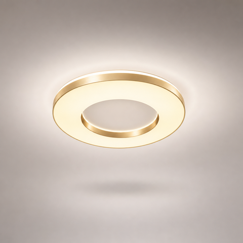 Plafonnier Anneau Métal Blanc Épuré Minimaliste Design Moderne - Salle de Bain Salon Chambre — Ferrara