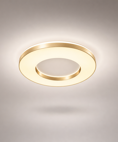 Plafonnier Anneau Métal Blanc Épuré Minimaliste Design Moderne - Salle de Bain Salon Chambre — Ferrara