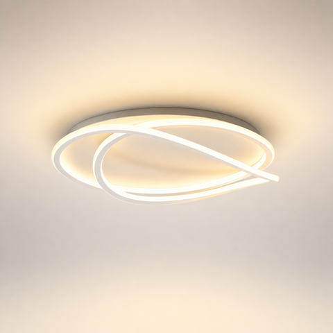 Plafonnier Anneaux Métal Blanc Minimaliste Design Moderne - Salle de Bain Salon Chambre — Maestral