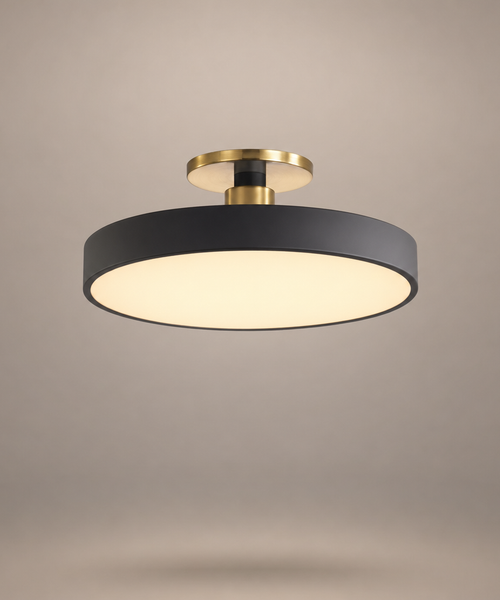 Plafonnier Anneau Métal Noir Minimaliste Design Moderne - Salle de Bain Salon Chambre — Grasse