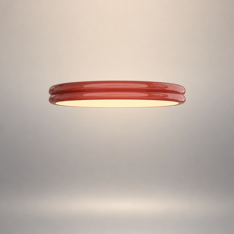 Plafonnier Anneau Céramique Crème Minimaliste Design Moderne - Salle de Bain Salon Chambre — Alcyone