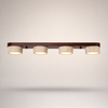 Plafonnier Cylindre Bois Foncé et Béton Épuré Design Moderne - Salon Chambre Salle à Manger — Vivace