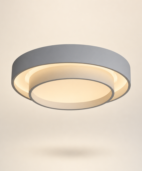Plafonnier Anneau Métal Blanc Minimaliste Design Moderne - Salle de Bain Salon Chambre — Onyx