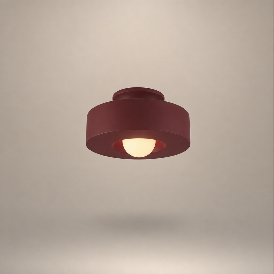 Lund Cylindre Tissu Bordeaux Minimaliste