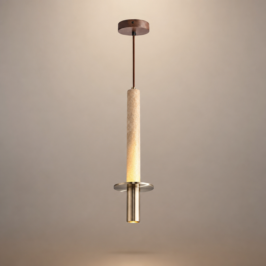 Suspension Cylindre Acier Noir Mat Minimaliste Design - Chambre Salon Cuisine — Vivace