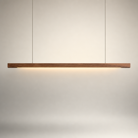 Suspension Barre Bois Naturel Minimaliste Design - Cuisine Chambre Salon — Linéo