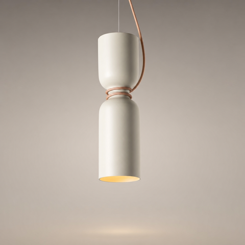 Suspension Cylindre Métal Noir et Blanc Minimaliste Design - Chambre Salon Cuisine — Citrine