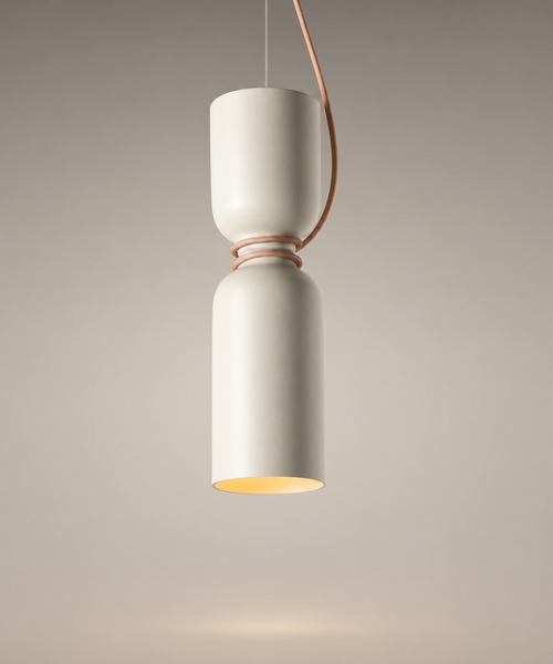 Suspension Cylindre Métal Noir et Blanc Minimaliste Design - Chambre Salon Cuisine — Citrine
