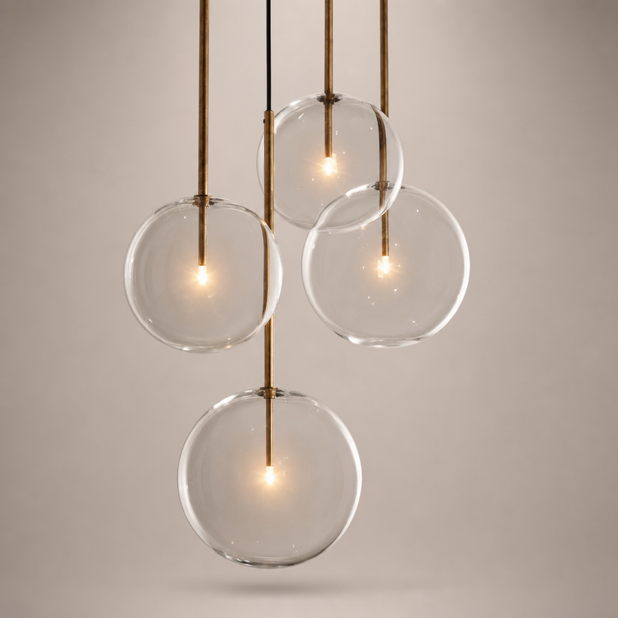 Ronda Sphère Verre Transparent et Laiton Minimaliste