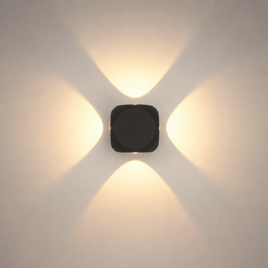 Ilaria Carré Aluminium Noir Mat Minimaliste