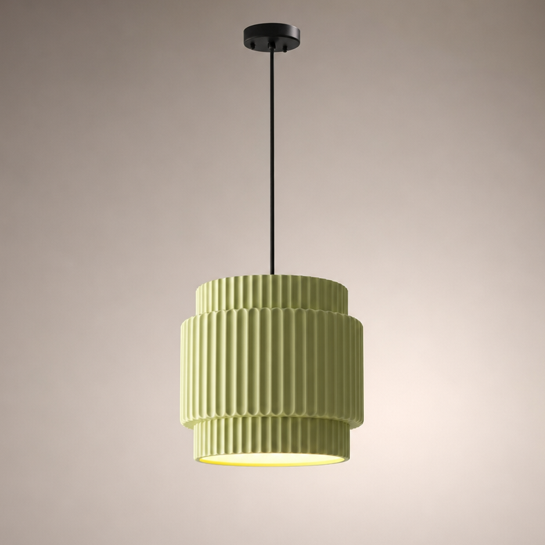 Suspension Cylindre Fil Métallique Blanc et Doré - Chambre Salon Cuisine — Stria