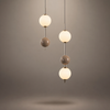 Suspension Sphère Verre Opalin et Céramique Taupe Minimaliste Design Boule - Chambre Salon Cuisine — Aldebaran