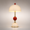 Lampe de Table Sphère Métal Blanc et Rouge Art Déco - Chambre Bureau Salon — Oxys