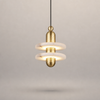 Suspension Cylindre Laiton et Marbre Blanc Art Déco - Chambre Salon Cuisine — Arabella