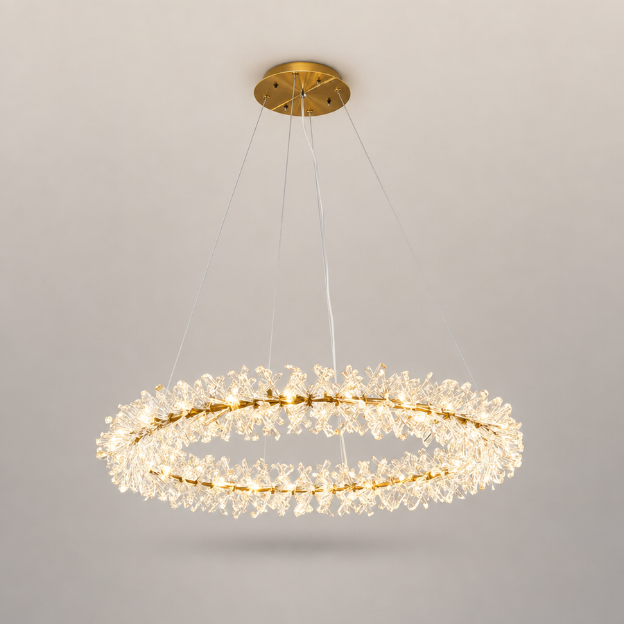 Kora Cristal et Métal Doré Éclatant