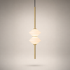 Suspension Géométrique Verre Opalin et Métal Noir - Chambre Salon Cuisine — Facetto