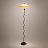 Lampadaire Spirale Métal Noir et Abat-Jour Plissé - Salon Bureau Chambre — Spiro