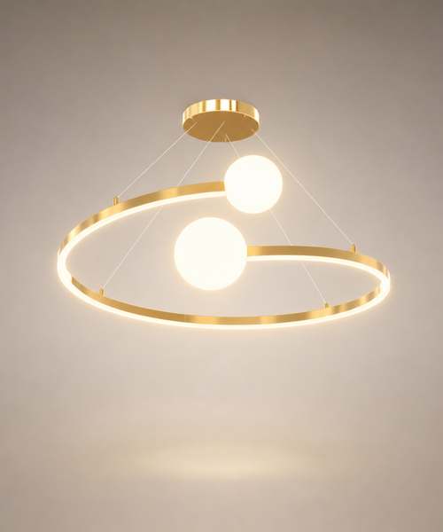 Suspension Cylindre Béton Beige Minimaliste Design - Chambre Salon Cuisine — Lunaro