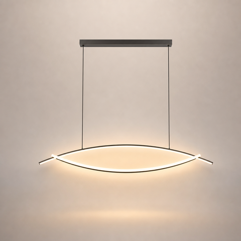Lustre Suspension Anneau Aluminium Brossé Minimaliste Épuré Design - Salon Salle à Manger — Cerco