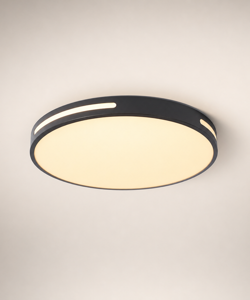 Plafonnier Disque Métal Noir et Blanc Minimaliste Design Moderne - Salle de Bain Salon Chambre — Orbis