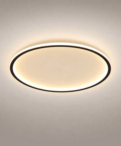 Plafonnier Anneau Métal Noir Minimaliste Design Moderne - Salle de Bain Salon Chambre — Aureo