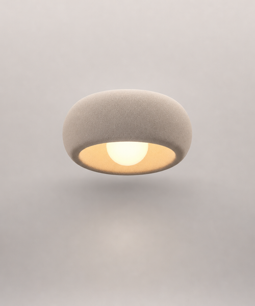 Plafonnier Anneau Céramique Crème Minimaliste Design Moderne - Salle de Bain Salon Chambre — Anulo