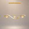 Suspension Vagues Laiton Doré et Boules Cristal - Salon Salle à Manger Chambre — Marée