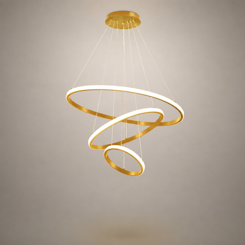 Suspension Anneaux Métal Noir et Blanc Minimaliste Design - Cuisine Salon Salle à Manger — Rondo
