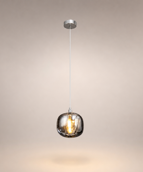 Suspension Globe Verre Fumé et Transparent Éclatant Boule - Cuisine Salon Salle à Manger — Cristina