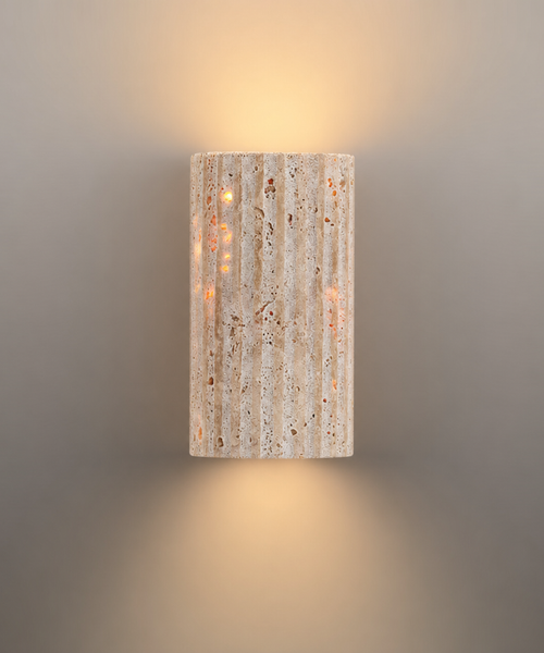 Applique Murale Cylindre Pierre Beige Minimaliste Design Moderne - Chambre Salle de Bain Salon — Algol