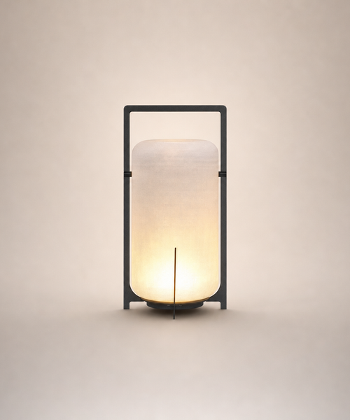 Lampadaire Lanterne Verre Opalin et Métal Noir - Salon Bureau Chambre — Fanal