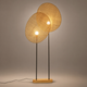 Lampadaire Disque Rotin Tressé Minimaliste Design - Salon Bureau Chambre — Éclat