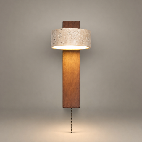 Estrella Cylindre Béton Brut et Bois Naturel