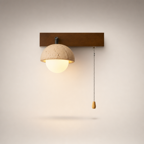 Siri Demi-Sphère Céramique Beige et Bois