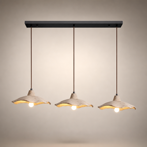 Delfina Vagues Tissu Beige Minimaliste