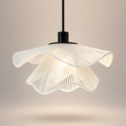 Tana Vagues Tissu Blanc Sculptural
