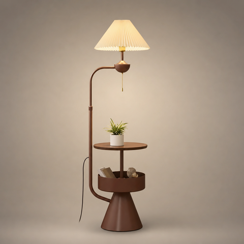 Ferré Tablette Métal Noir et Bois Minimaliste