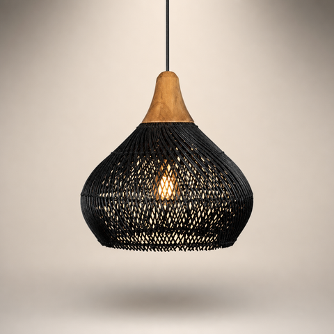 Esi Goutte Rotin Noir et Bois Naturel
