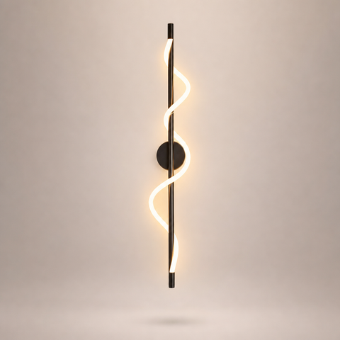 Lumis273 Spirale Métal Noir et Lumière Blanche