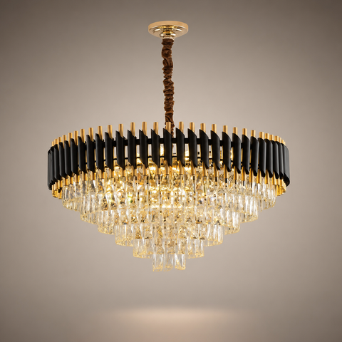 Mafalda Cascade Cristal et Métal Noir et Doré B