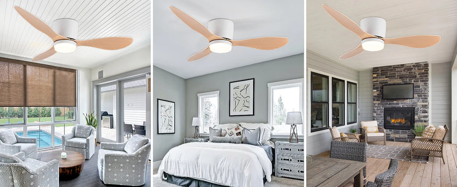 Ventilateur de Plafond Compact avec Éclairage LED